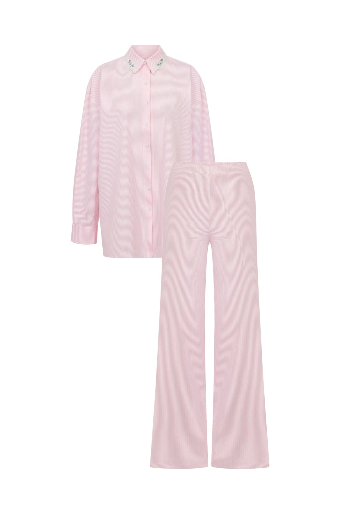 Peony Çizgili Pamuklu Pijama Set
