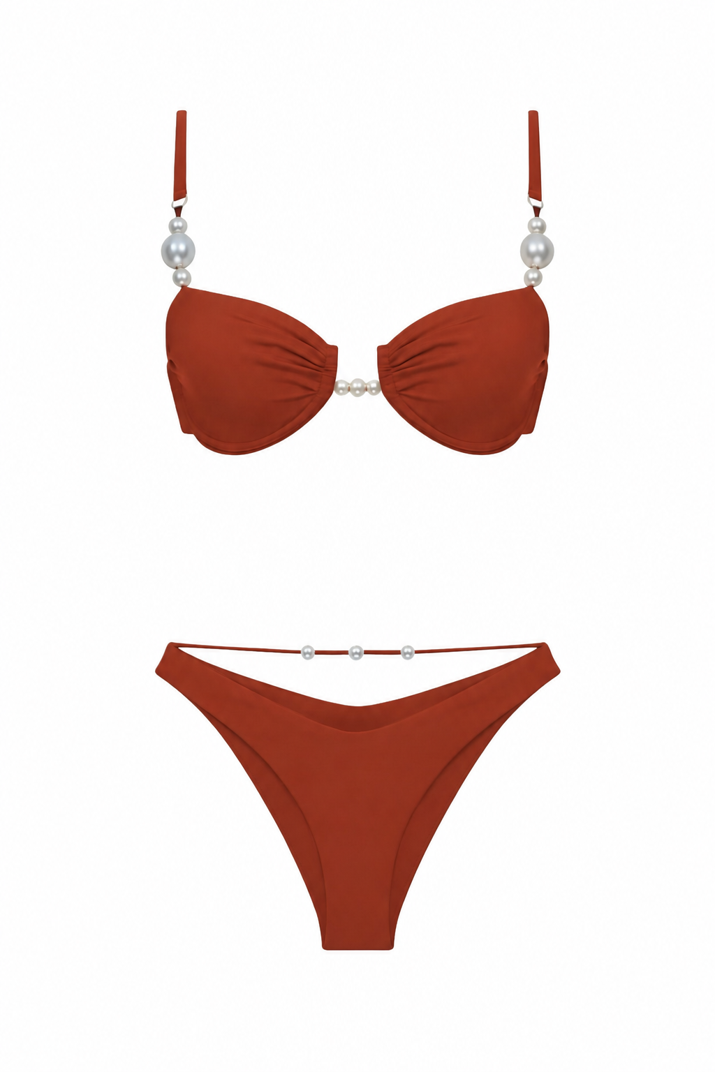 İncili Balenli Bikini Kiremit