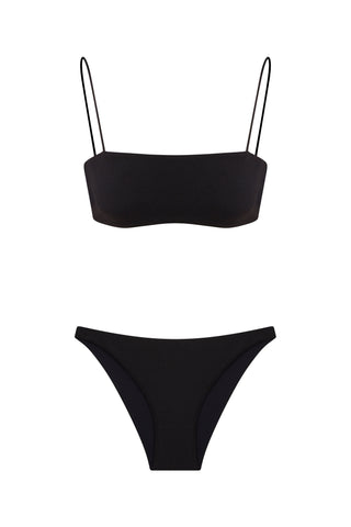 Straplez Dikişsiz Askılı Bikini Siyah