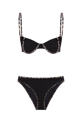 Kontrast Leopar Biyeli Balenli Bikini
