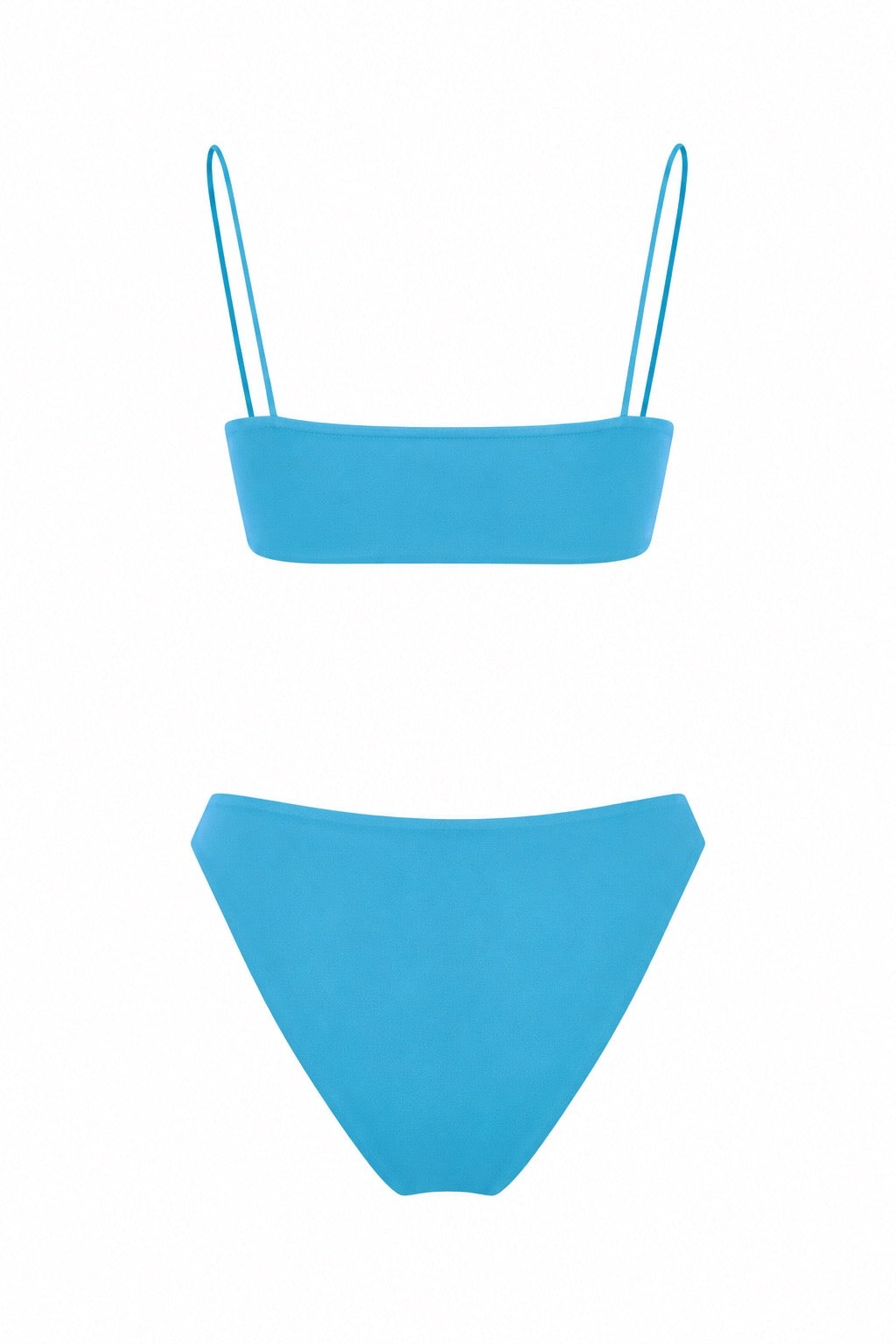 Straplez Dikişsiz Askılı Bikini Açık Mavi