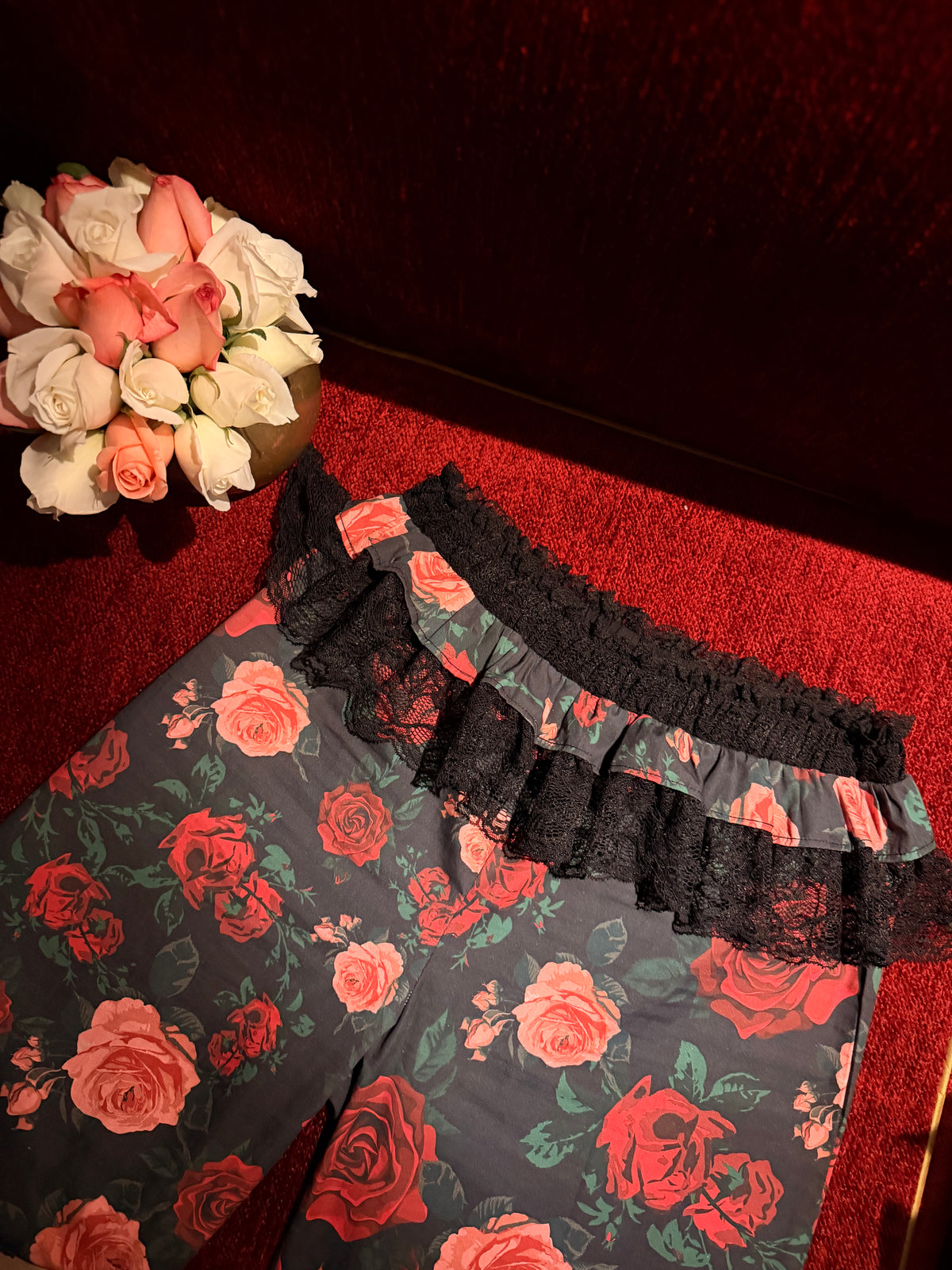 Roseline Gül Desen Pamuklu Pijama Set