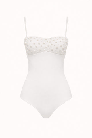 İnci İşlemeli Straplez Mayo