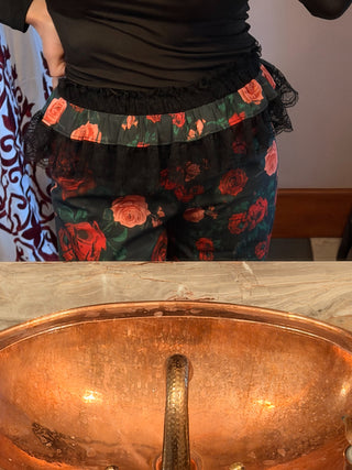 ROSELINE GÜL DESEN PAMUKLU PİJAMA SET