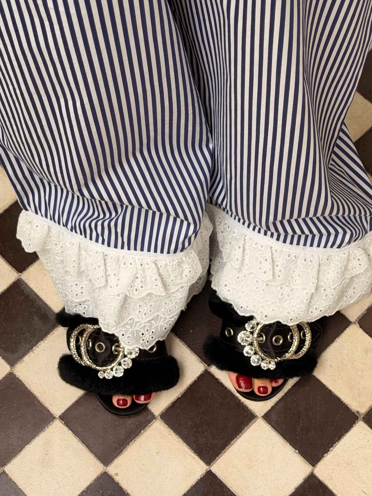 Contessa Çizgili Pamuklu Pijama Set