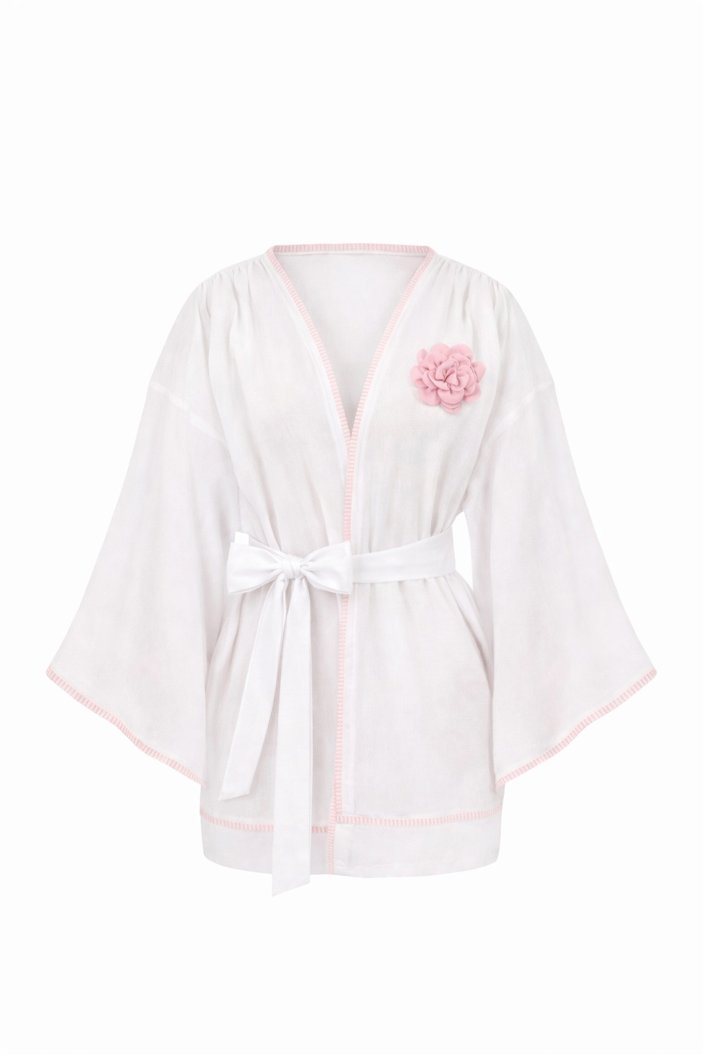 Loulou Şortlu Kimono Pijama Set Beyaz