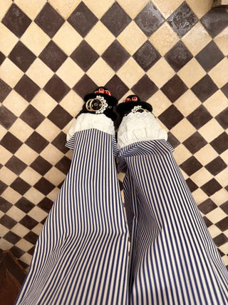 CONTESSA ÇİZGİLİ PAMUKLU PİJAMA SET