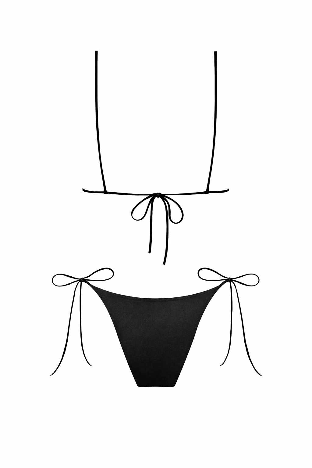 İncili Üçgen Bikini Siyah