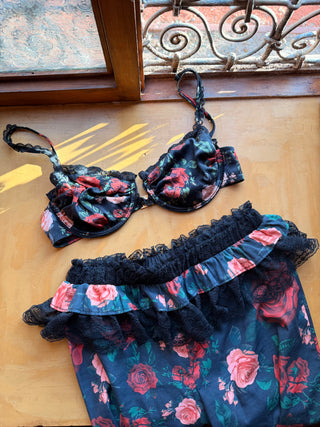 ROSELINE GÜL DESEN PAMUKLU PİJAMA SET