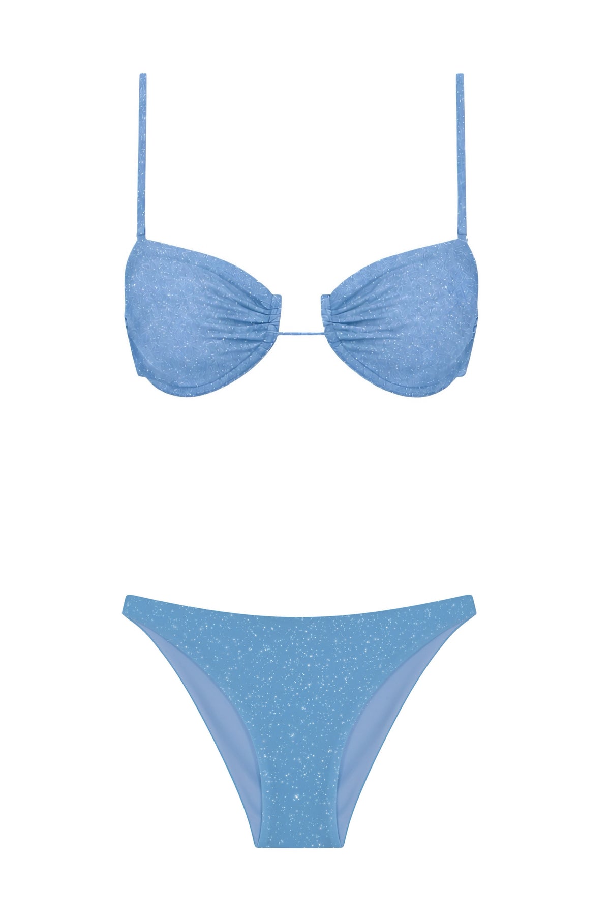 Parıltılı Balenli Bikini Mavi
