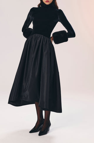 LILYBELLE KÜRKLÜ TAFTA ELBİSE