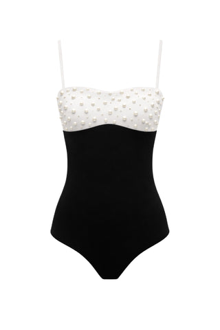 İnci İşlemeli Straplez Mayo