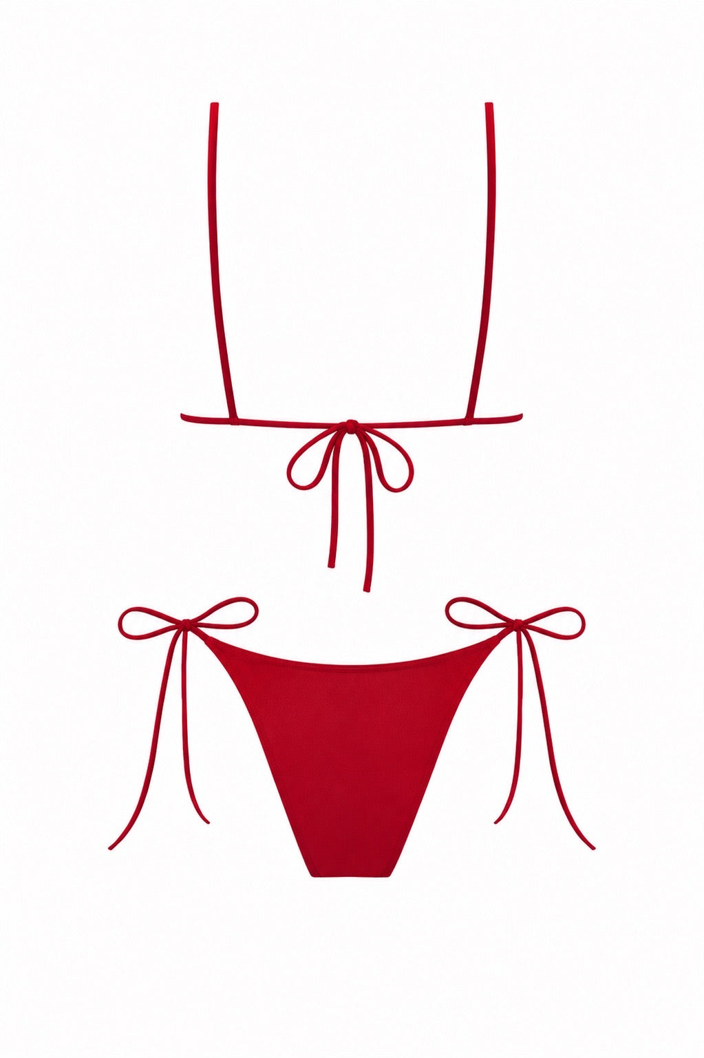 İncili Üçgen Bikini Kırmızı