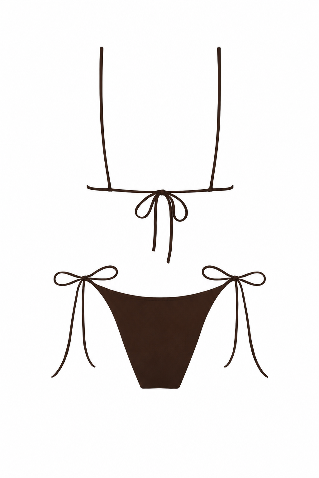 Koyu Kahve İncili Üçgen Bikini