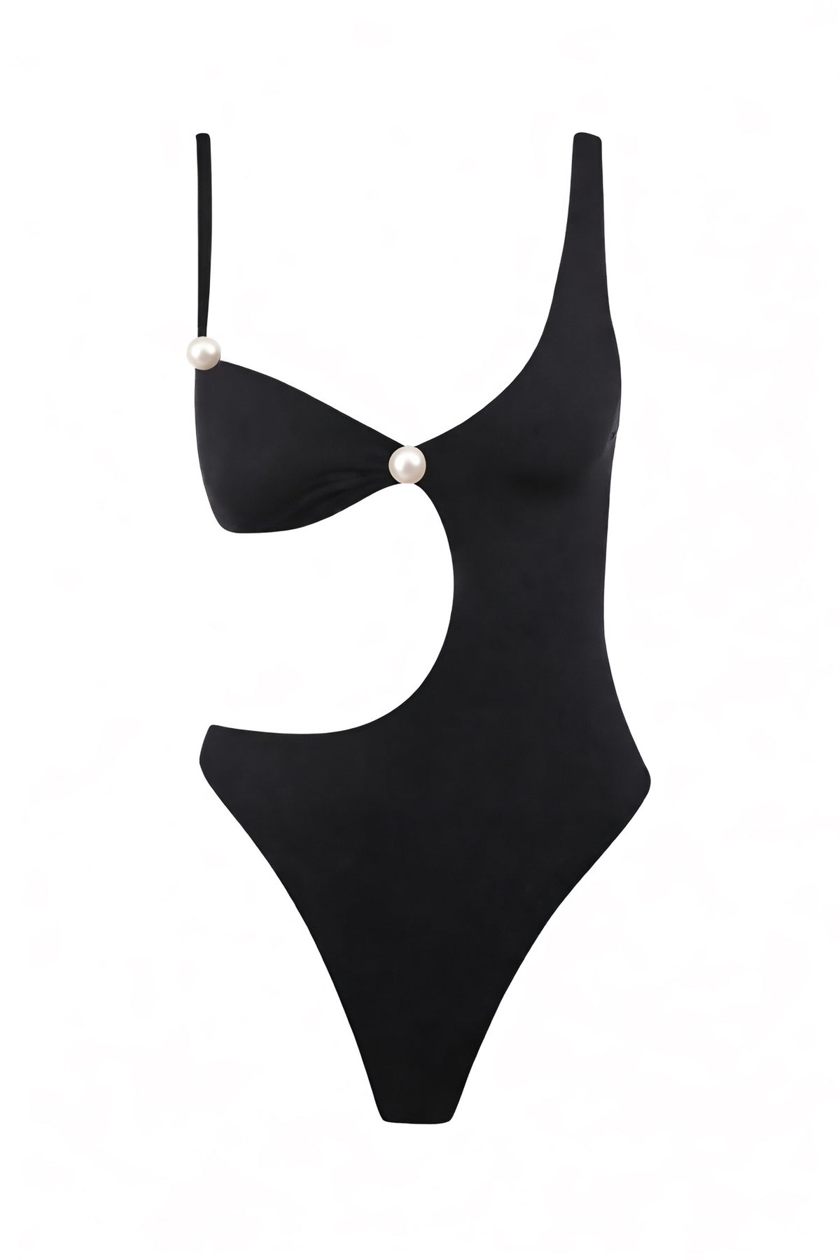 İncili Cordelia Cutout Mayo Siyah
