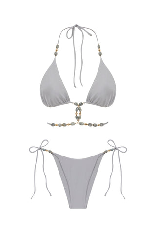 Labradorit Hematit Üçgen Bikini