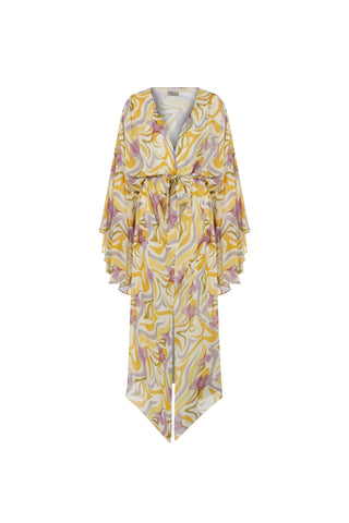 RIVER ABSTRACT FLORAL MAXI KAFTAN