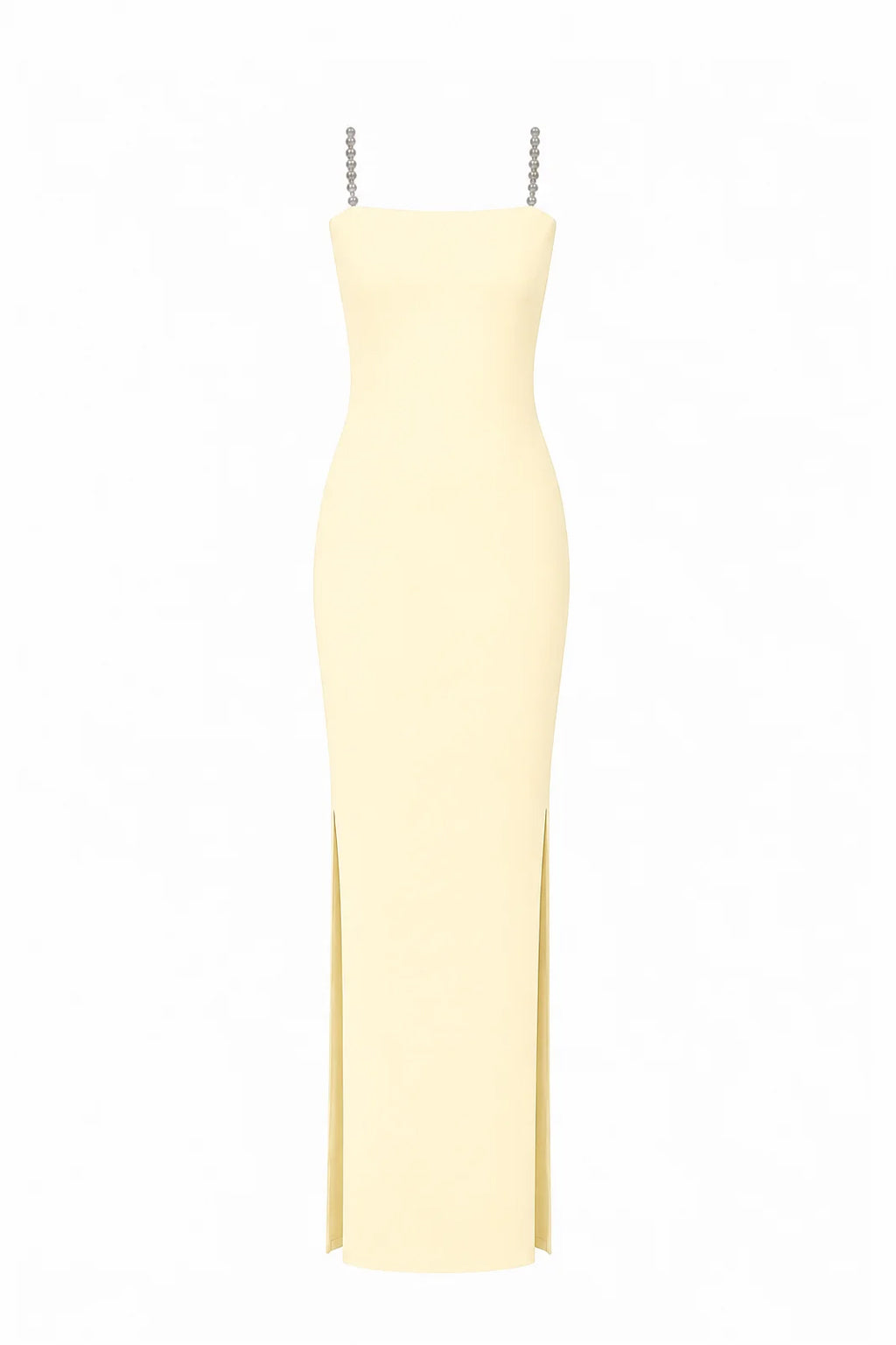İnci Askı Straplez Elbise Vanilla Cream