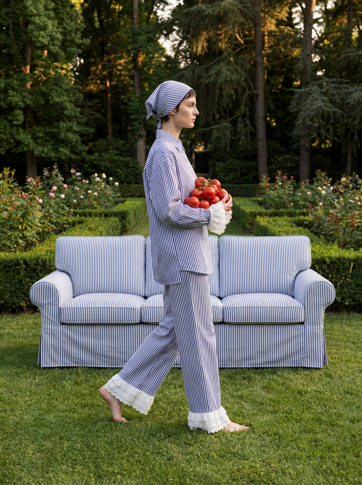 Contessa Çizgili Pamuklu Pijama Set