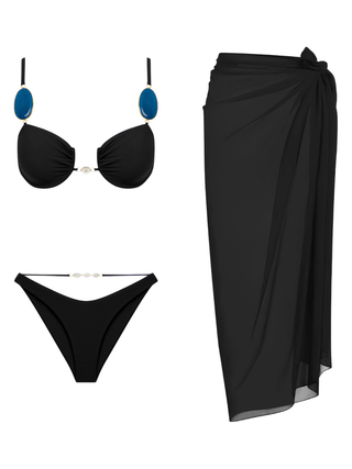 Kristal Kuvars Akik Balenli Bikini & Pareo Set