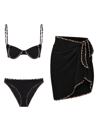 Kontrast Leopar Bikini & Pareo Set